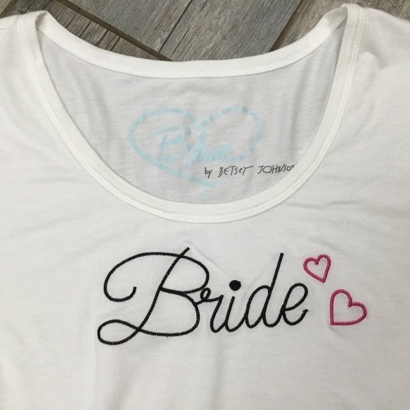 Blue By Betsey Johnson Embroidered “Bride” Sleep T - Picture 7 of 8
